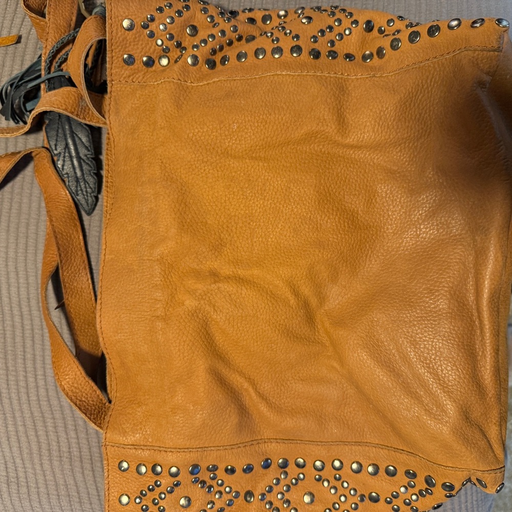 Cleobella Tan Studded Shoulder Bag